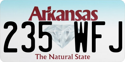 AR license plate 235WFJ