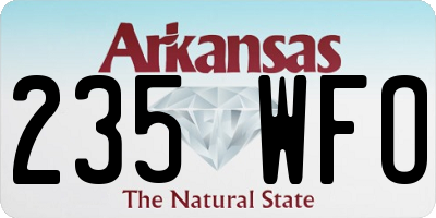 AR license plate 235WFO