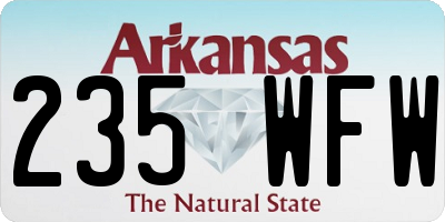 AR license plate 235WFW
