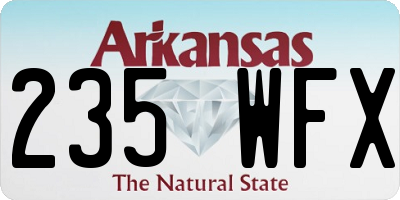 AR license plate 235WFX