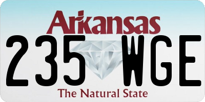 AR license plate 235WGE