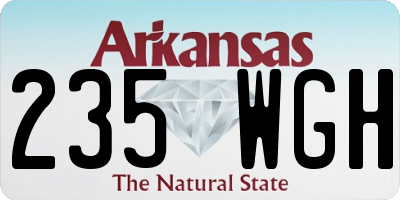 AR license plate 235WGH
