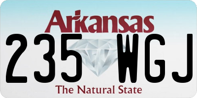 AR license plate 235WGJ