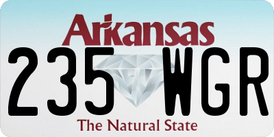 AR license plate 235WGR