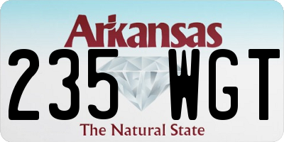 AR license plate 235WGT