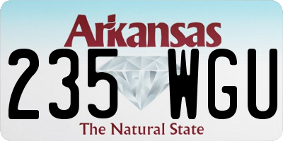 AR license plate 235WGU