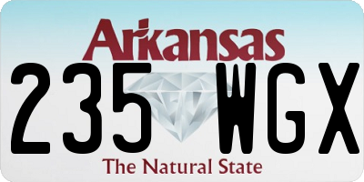 AR license plate 235WGX
