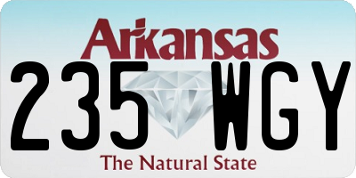 AR license plate 235WGY