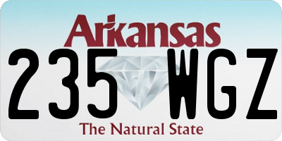 AR license plate 235WGZ
