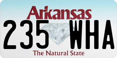 AR license plate 235WHA