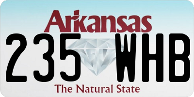 AR license plate 235WHB
