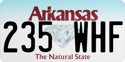 AR license plate 235WHF
