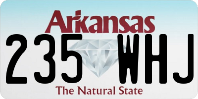 AR license plate 235WHJ