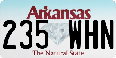 AR license plate 235WHN