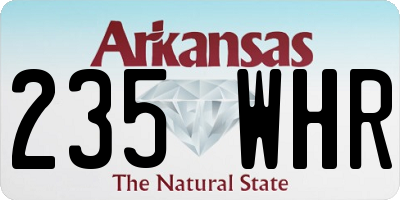 AR license plate 235WHR