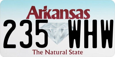 AR license plate 235WHW