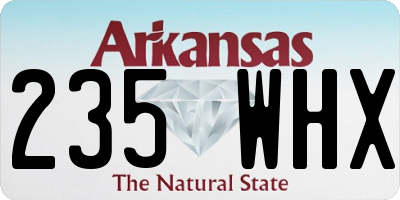 AR license plate 235WHX