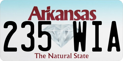AR license plate 235WIA