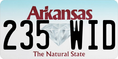 AR license plate 235WID