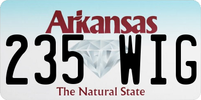 AR license plate 235WIG