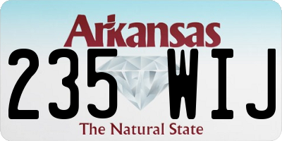 AR license plate 235WIJ