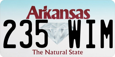 AR license plate 235WIM