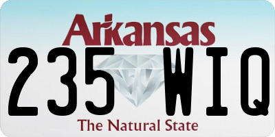 AR license plate 235WIQ