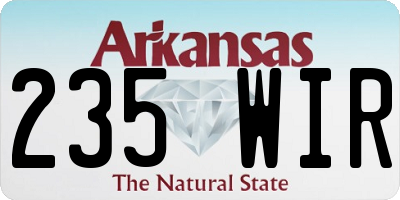 AR license plate 235WIR