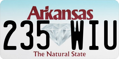 AR license plate 235WIU