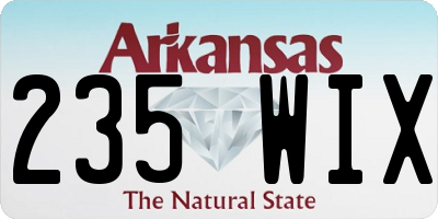 AR license plate 235WIX