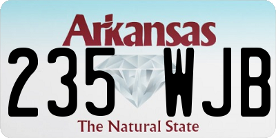 AR license plate 235WJB