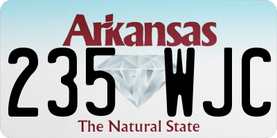 AR license plate 235WJC