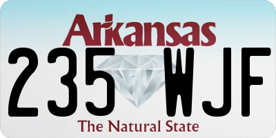 AR license plate 235WJF