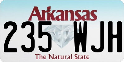 AR license plate 235WJH