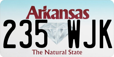 AR license plate 235WJK