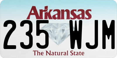 AR license plate 235WJM
