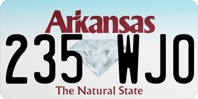AR license plate 235WJO