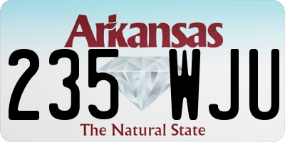 AR license plate 235WJU