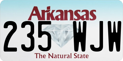 AR license plate 235WJW