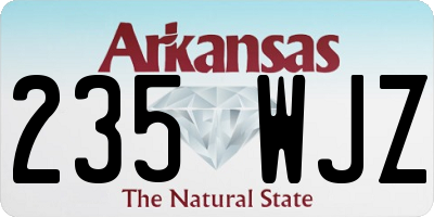 AR license plate 235WJZ