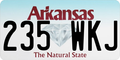 AR license plate 235WKJ