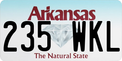 AR license plate 235WKL