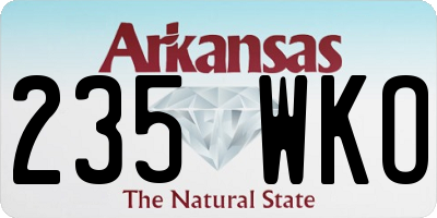 AR license plate 235WKO