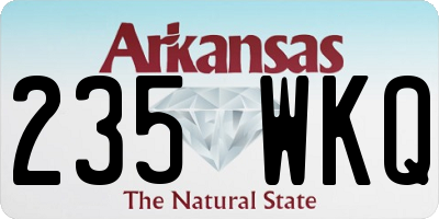 AR license plate 235WKQ