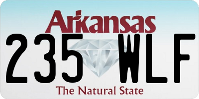 AR license plate 235WLF