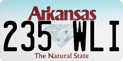 AR license plate 235WLI
