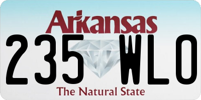 AR license plate 235WLO