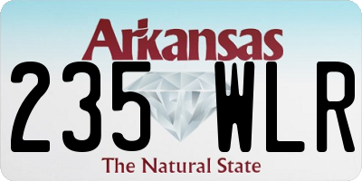 AR license plate 235WLR