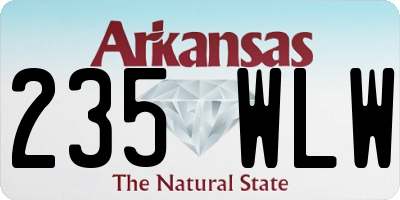 AR license plate 235WLW