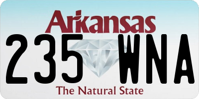 AR license plate 235WNA